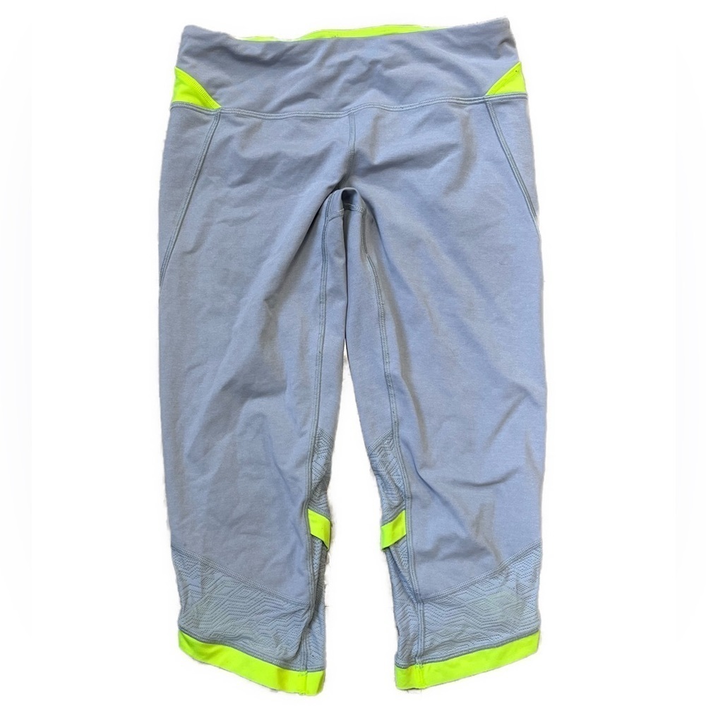 Ivivva Lululemon Neon Yellow & Gray Crop Leggings Sz 14